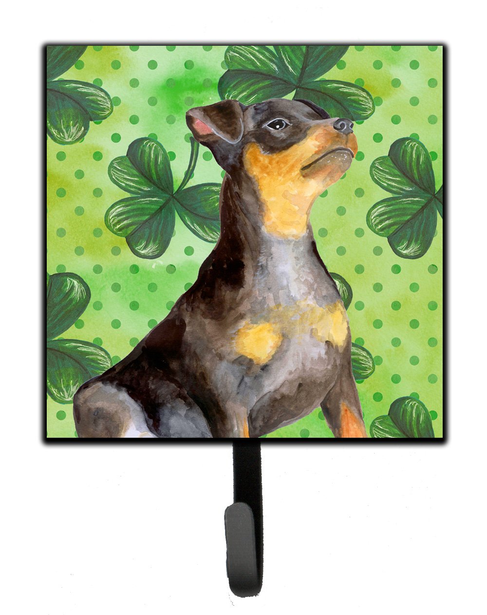 Miniature Pinscher #2 St Patrick&#39;s Leash or Key Holder BB9898SH4 by Caroline&#39;s Treasures