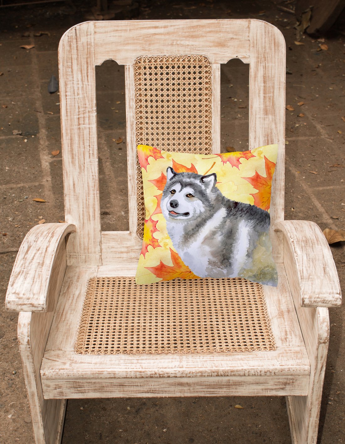 Alaskan Malamute Fall Fabric Decorative Pillow BB9899PW1818 by Caroline's Treasures