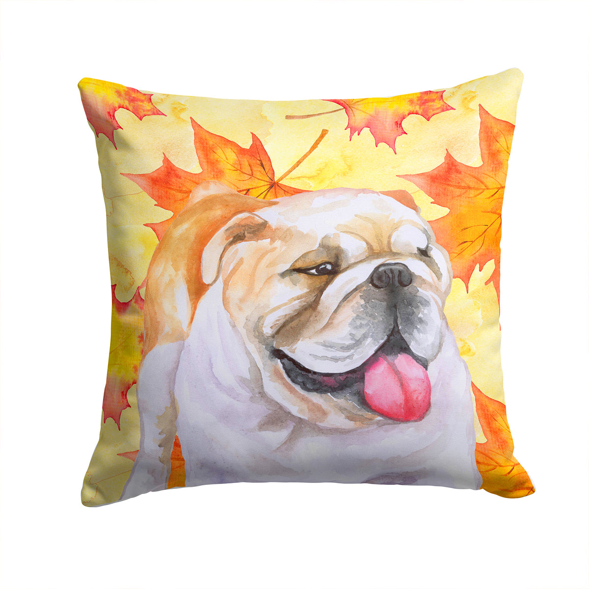 English Bulldog Fall Fabric Decorative Pillow BB9900PW1414 - the-store.com