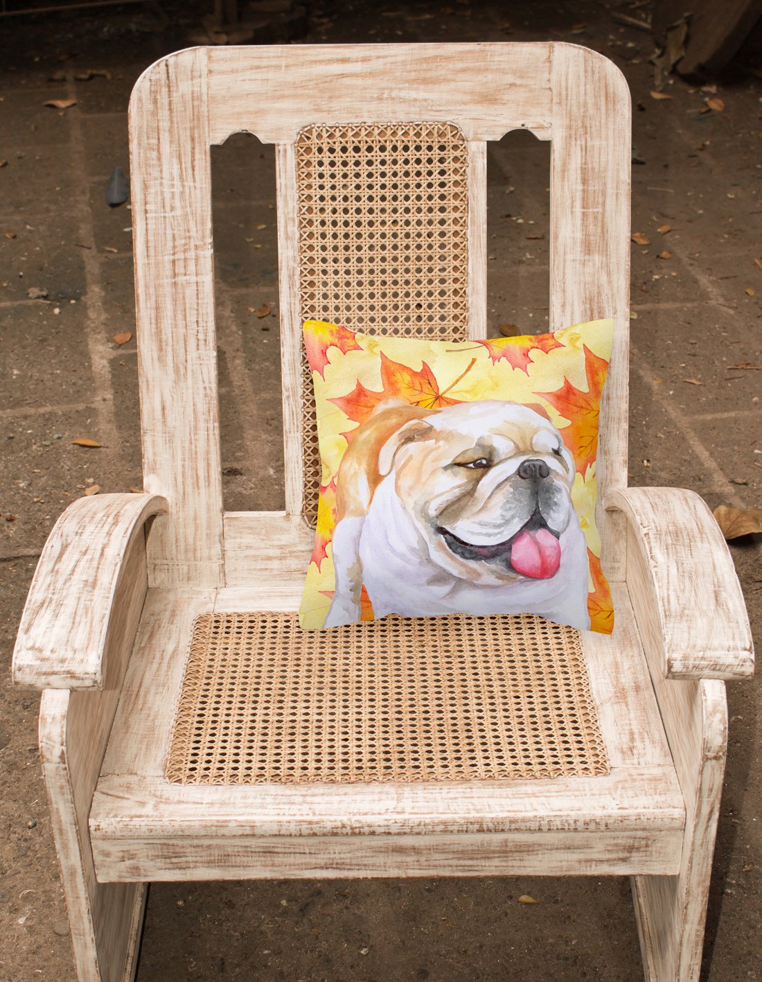 English Bulldog Fall Fabric Decorative Pillow BB9900PW1818 by Caroline's Treasures