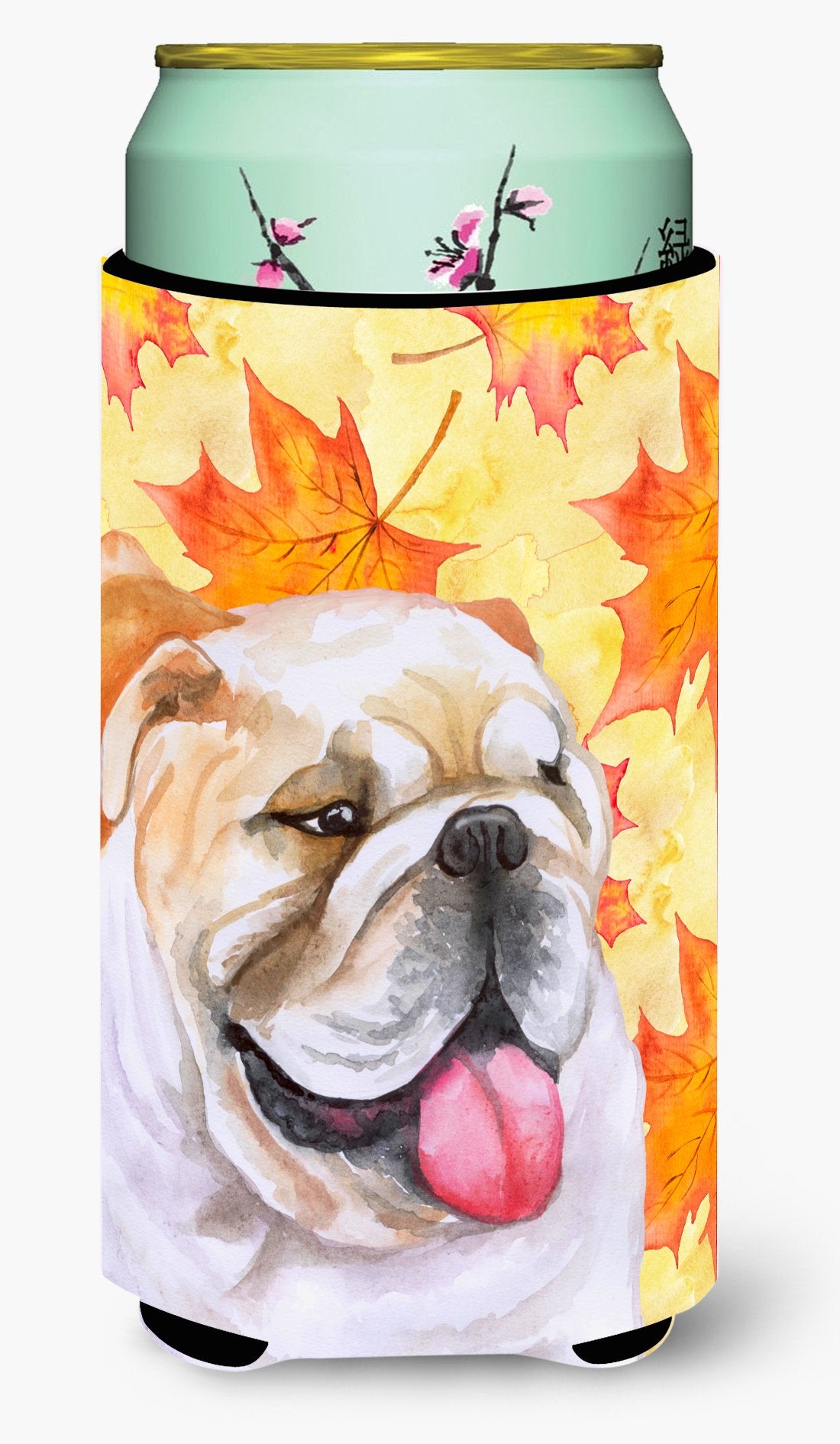 English Bulldog Fall Tall Boy Beverage Insulator Hugger BB9900TBC by Caroline&#39;s Treasures