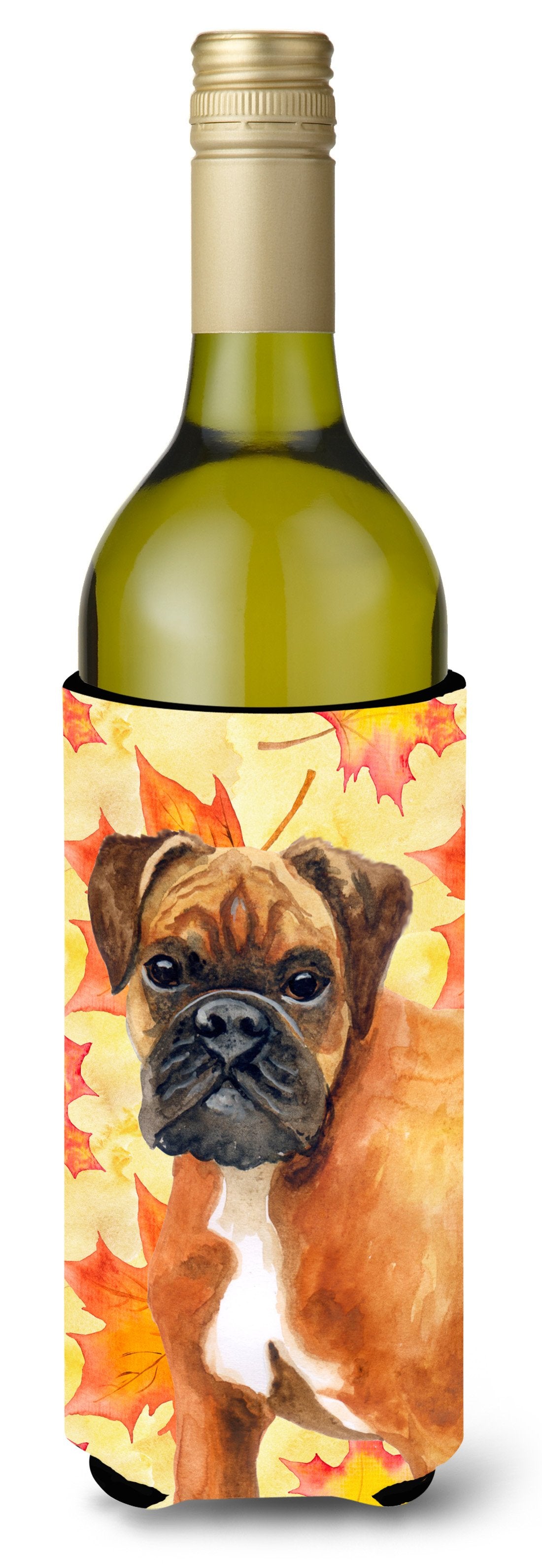 German Boxer Fall Wine Bottle Beverge Insulator Hugger BB9901LITERK by Caroline's Treasures