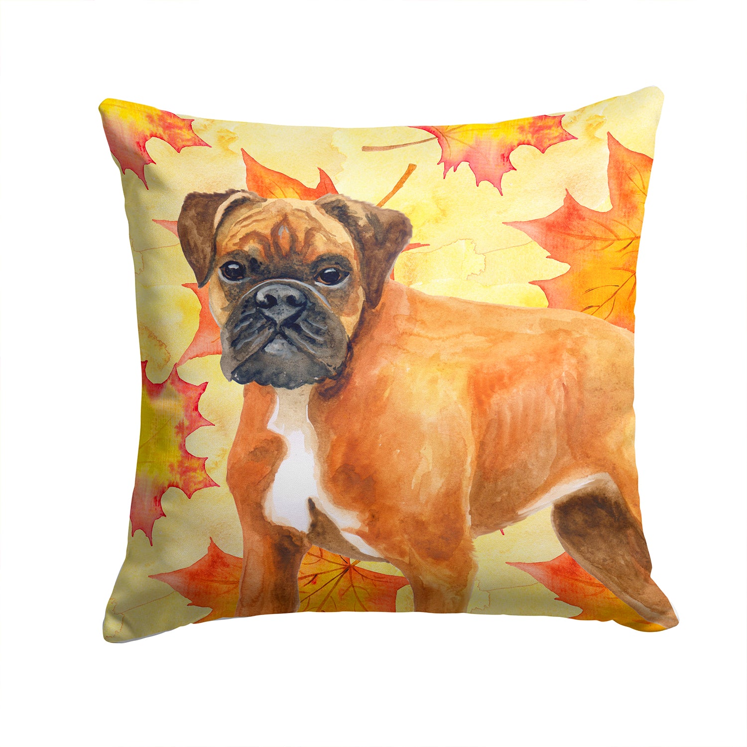 German Boxer Fall Fabric Decorative Pillow BB9901PW1414 - the-store.com