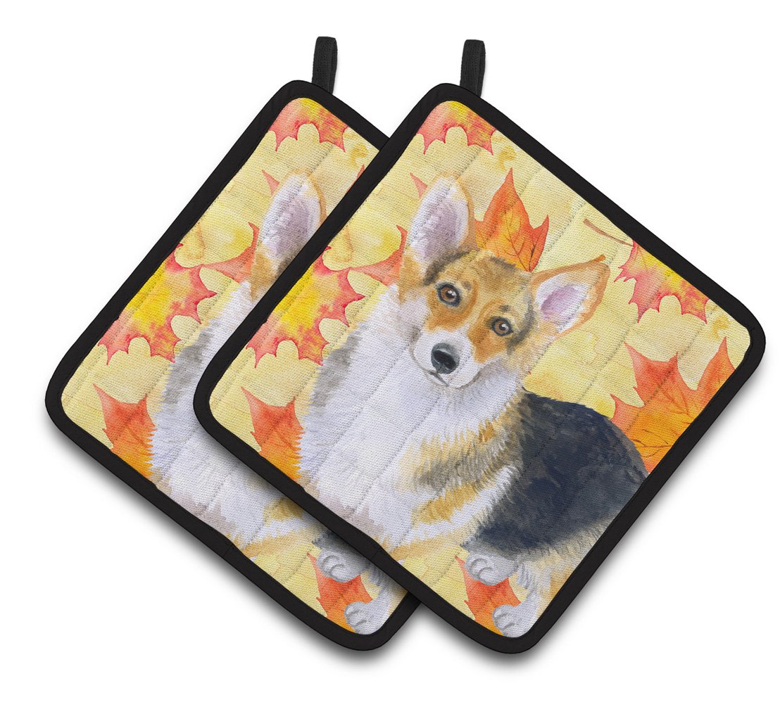 Pembroke Corgi Fall Pair of Pot Holders BB9903PTHD by Caroline's Treasures