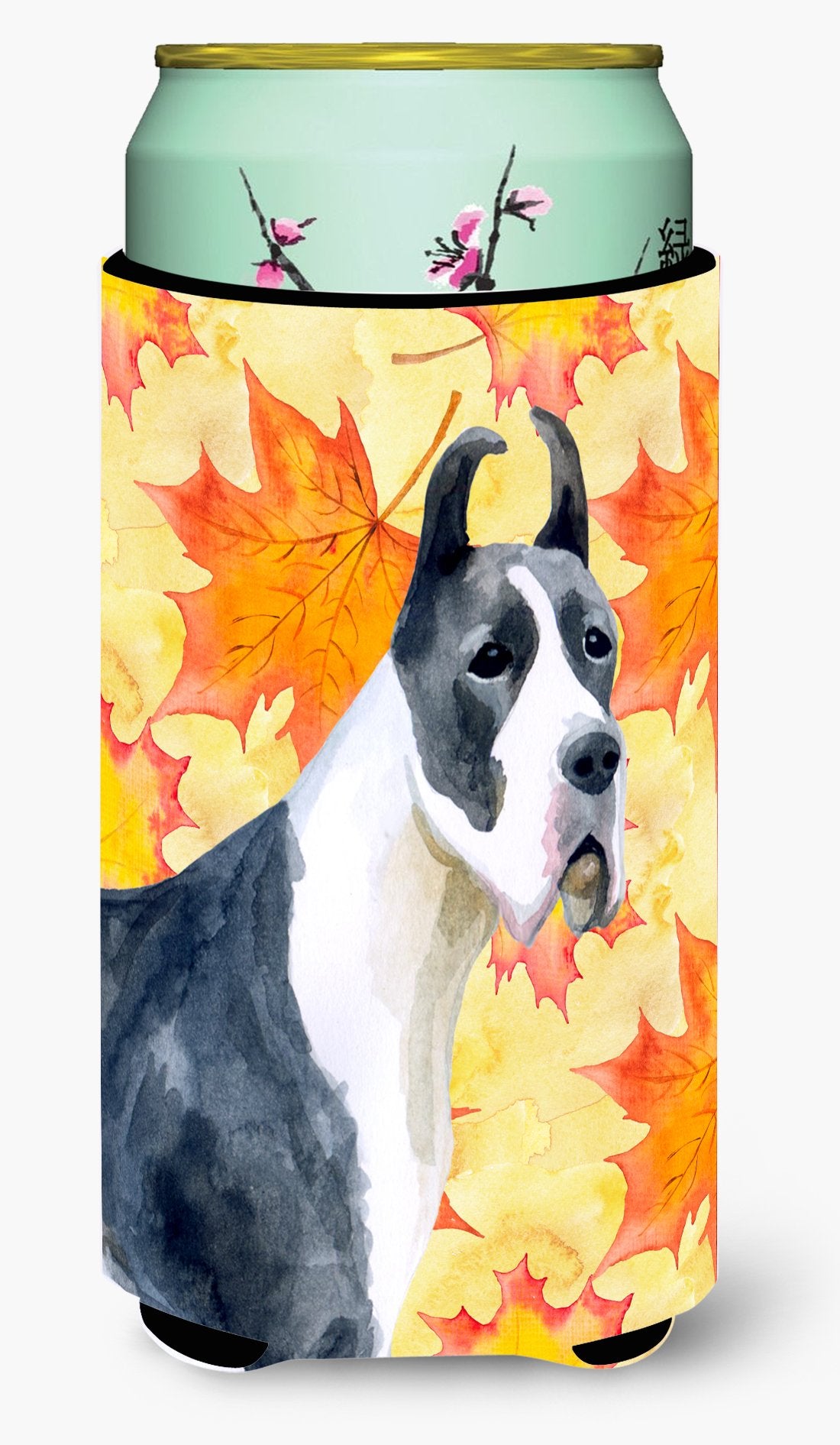 Harlequin Great Dane Fall Tall Boy Beverage Insulator Hugger BB9904TBC by Caroline's Treasures