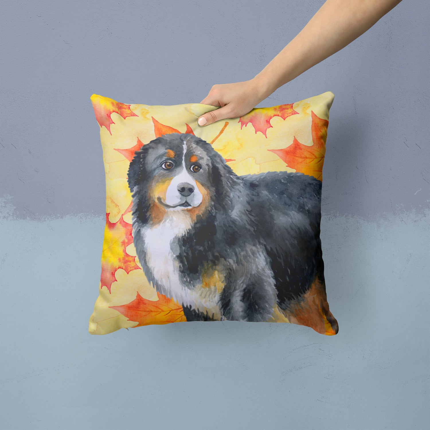 Bernese Mountain Dog Fall Fabric Decorative Pillow BB9906PW1414 - the-store.com