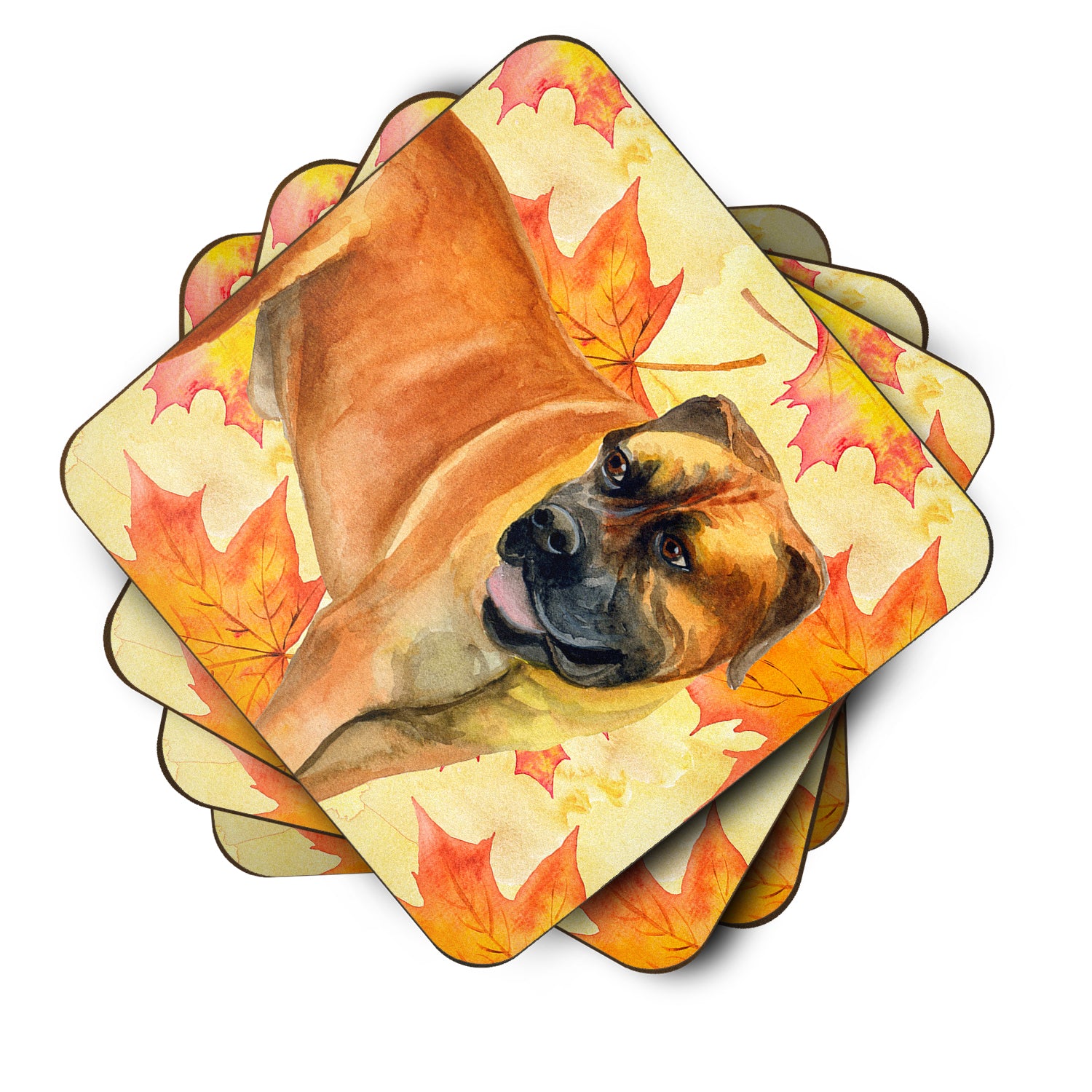 Boerboel Mastiff Fall Foam Coaster Set of 4 BB9907FC - the-store.com