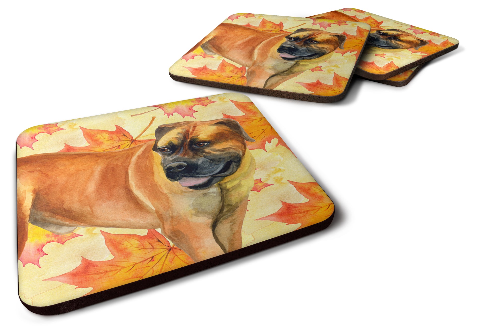 Boerboel Mastiff Fall Foam Coaster Set of 4 BB9907FC - the-store.com