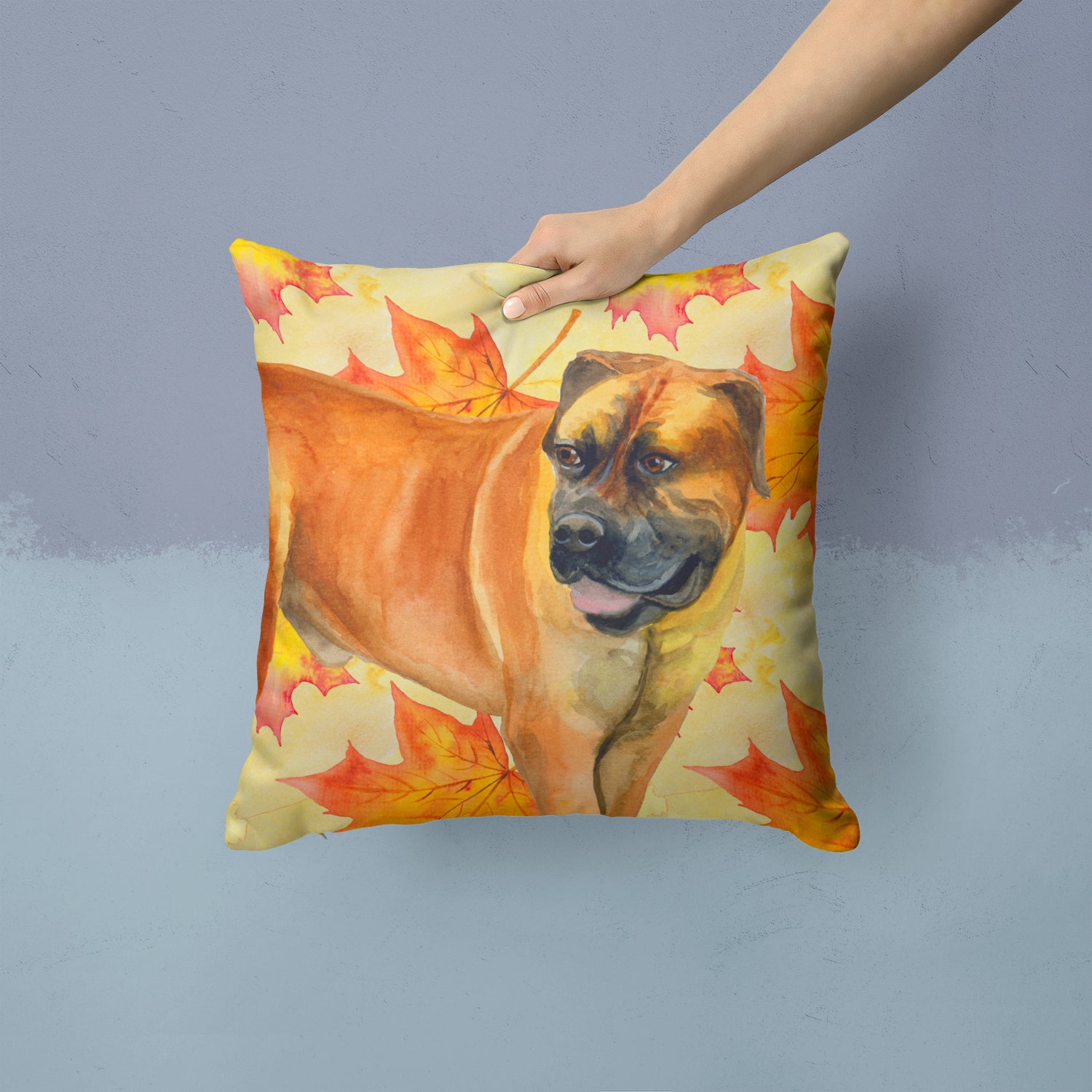 Boerboel Mastiff Fall Fabric Decorative Pillow BB9907PW1414 - the-store.com