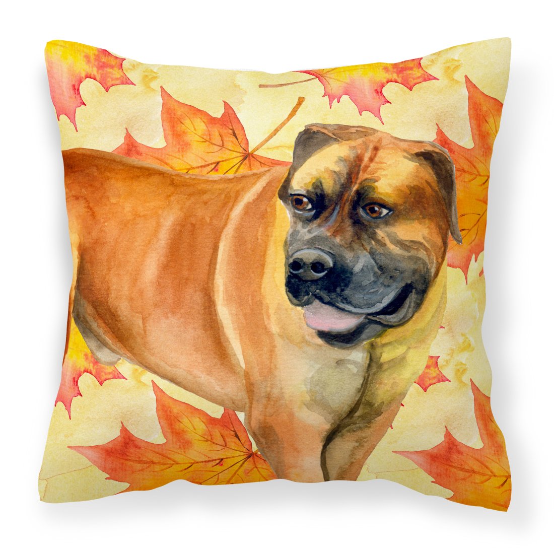 Boerboel Mastiff Fall Fabric Decorative Pillow BB9907PW1818 by Caroline&#39;s Treasures