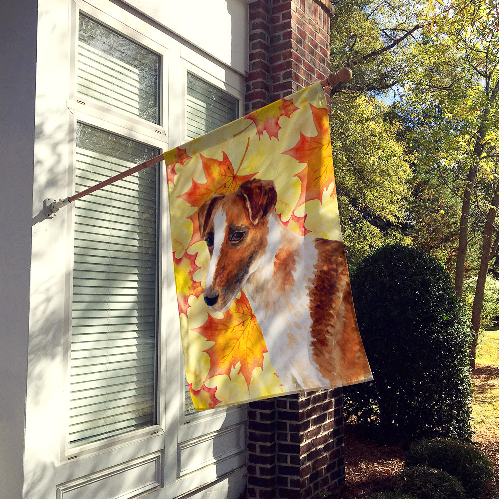 Smooth Fox Terrier Fall Flag Canvas House Size BB9908CHF  the-store.com.