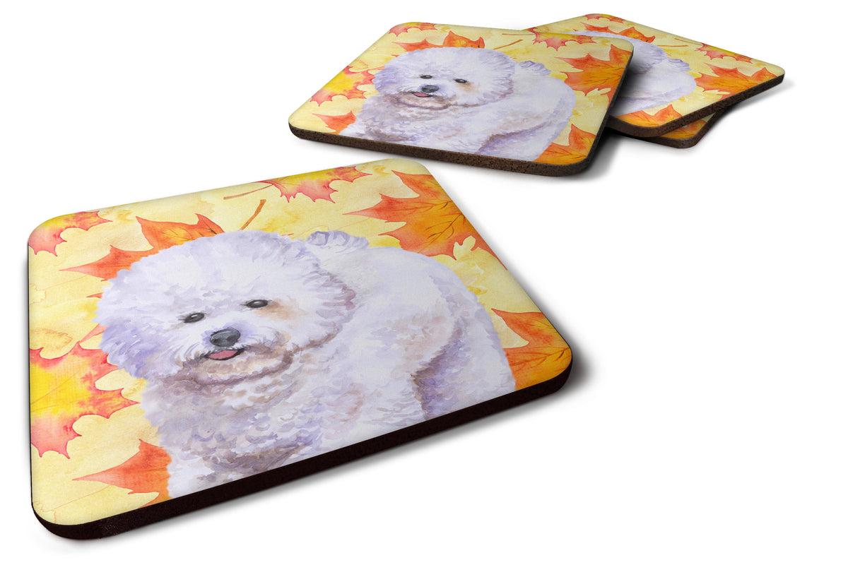 Bichon Frise Fall Foam Coaster Set of 4 BB9909FC - the-store.com