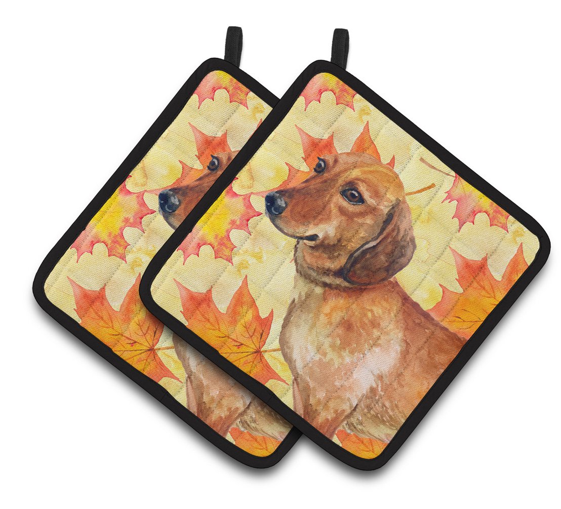 Dachshund Fall Pair of Pot Holders BB9913PTHD by Caroline's Treasures