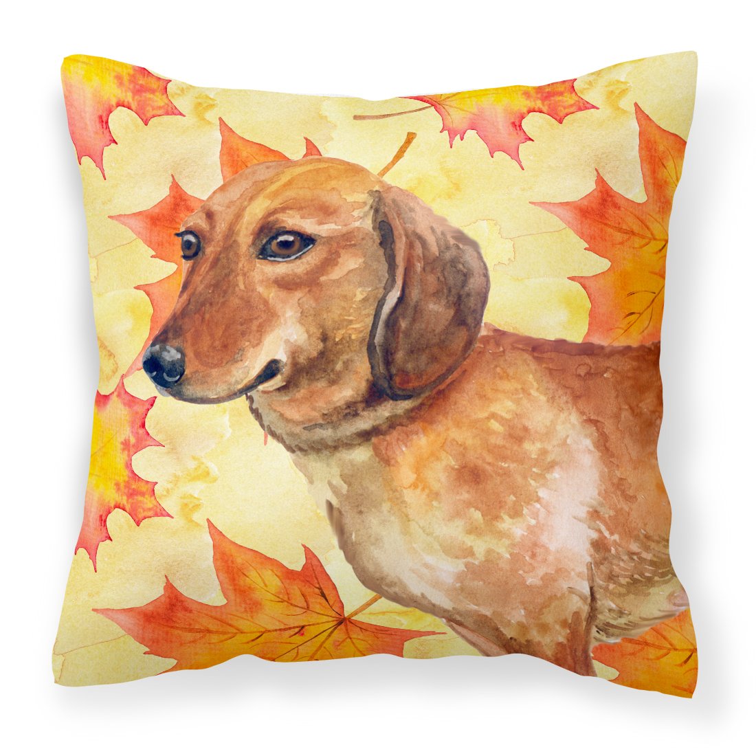 Dachshund Fall Fabric Decorative Pillow BB9913PW1818 by Caroline's Treasures