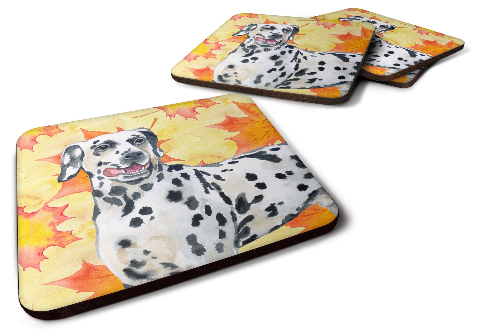 Dalmatian Fall Foam Coaster Set of 4 BB9914FC - the-store.com