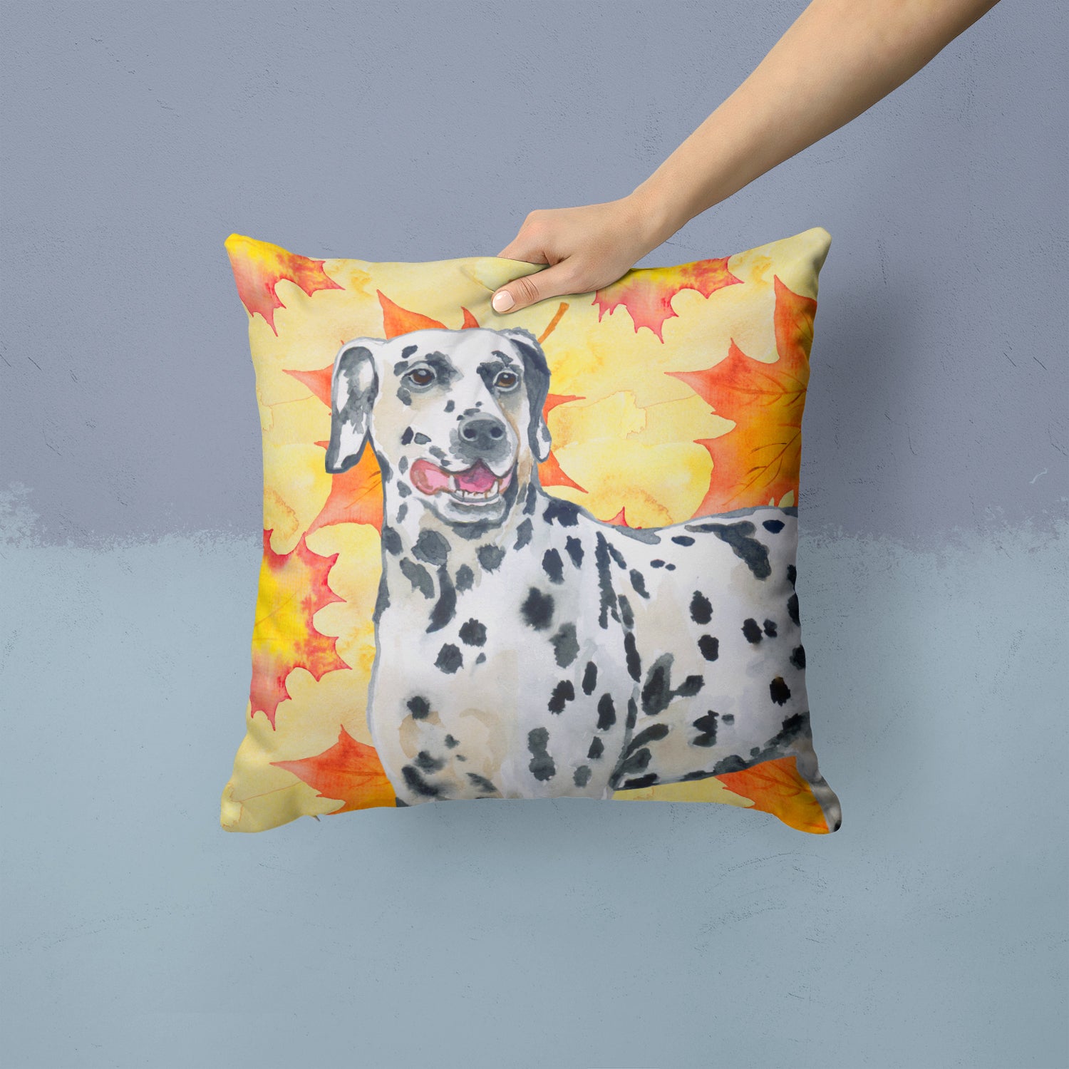 Dalmatian Fall Fabric Decorative Pillow BB9914PW1414 - the-store.com