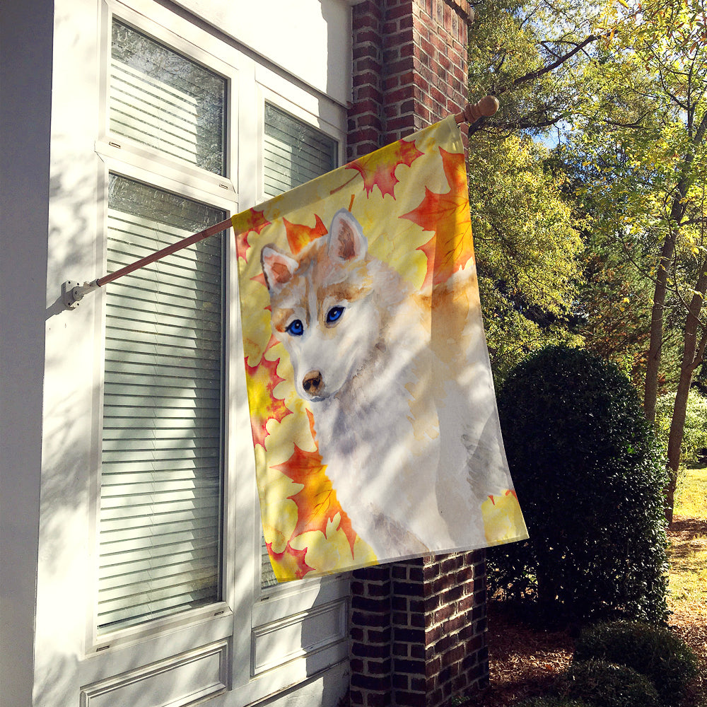 Siberian Husky Fall Flag Canvas House Size BB9916CHF  the-store.com.