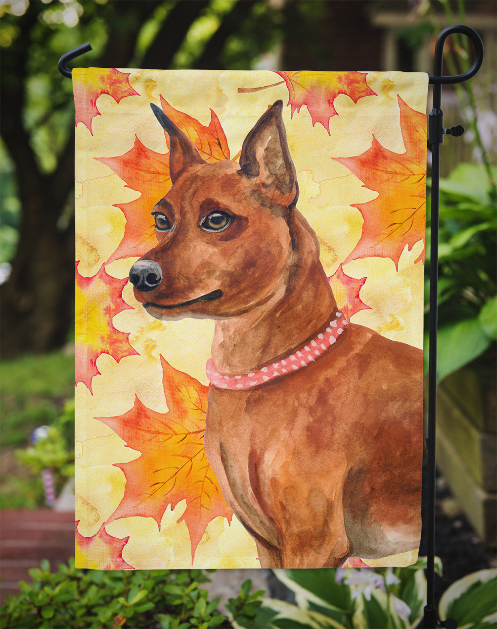 Miniature Pinscher Fall Flag Garden Size BB9917GF  the-store.com.