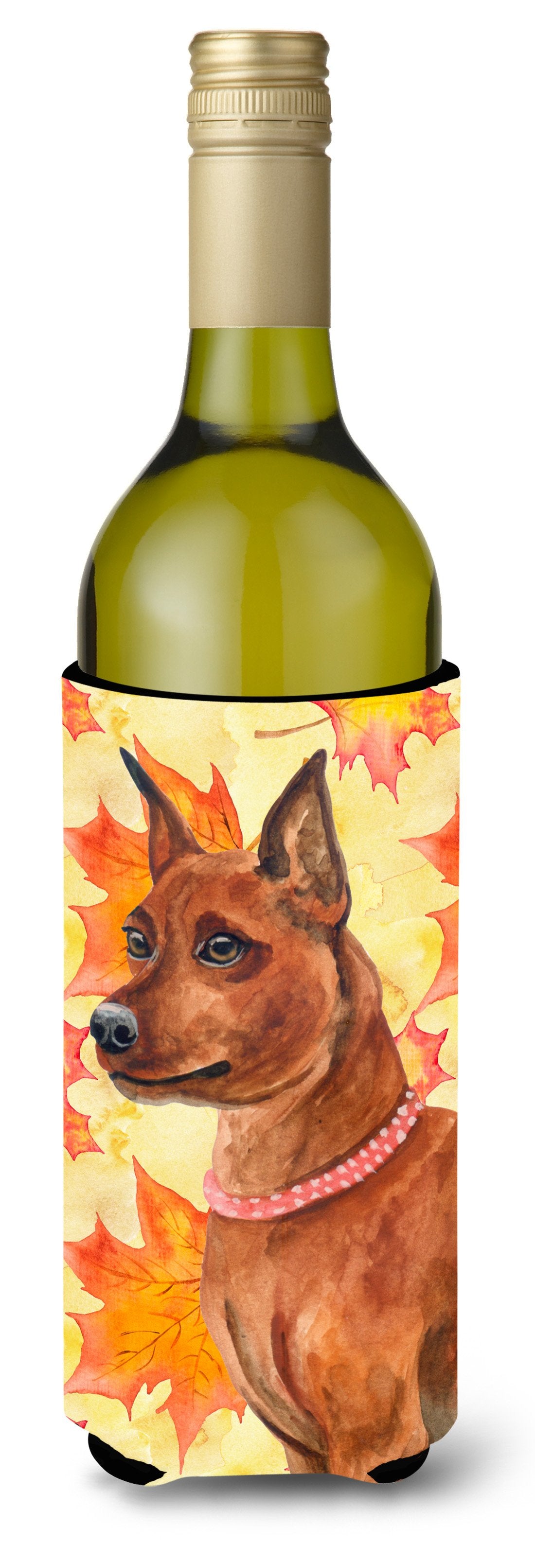 Miniature Pinscher Fall Wine Bottle Beverge Insulator Hugger BB9917LITERK by Caroline&#39;s Treasures