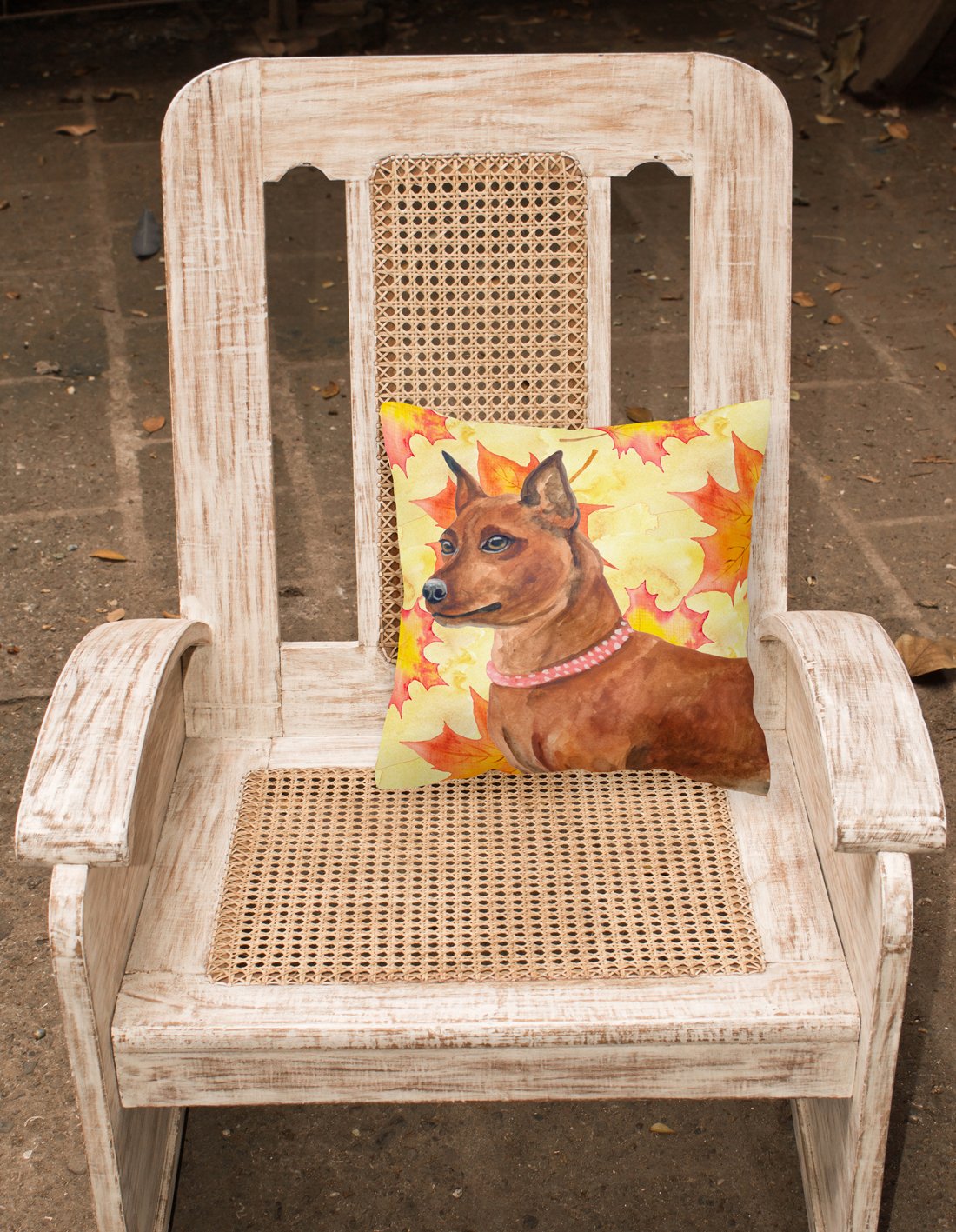 Miniature Pinscher Fall Fabric Decorative Pillow BB9917PW1818 by Caroline's Treasures