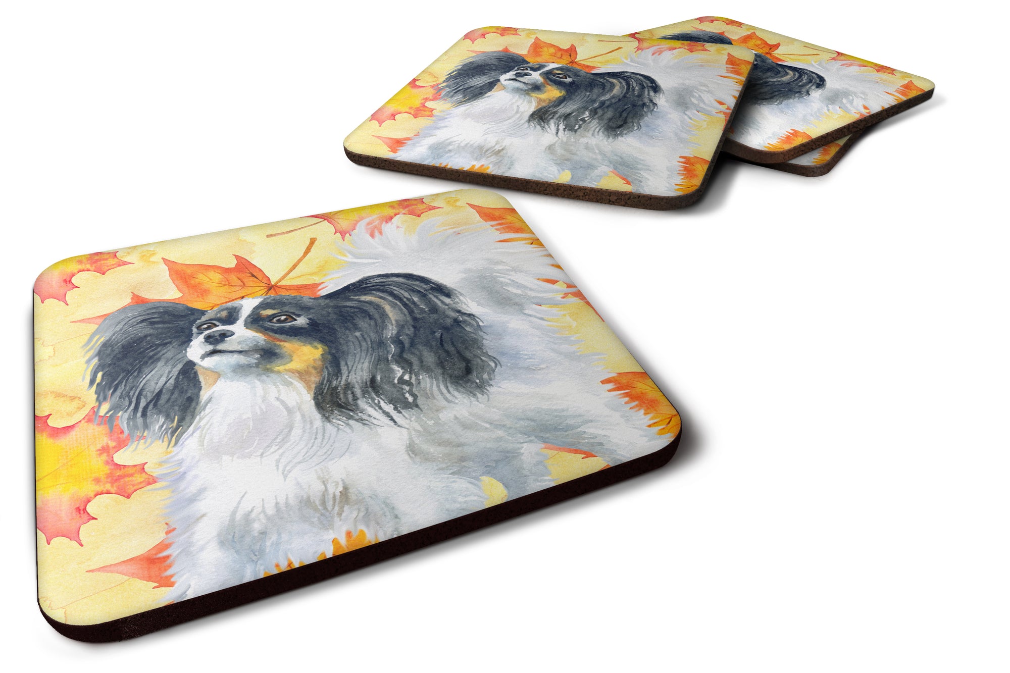 Papillon Fall Foam Coaster Set of 4 BB9918FC - the-store.com