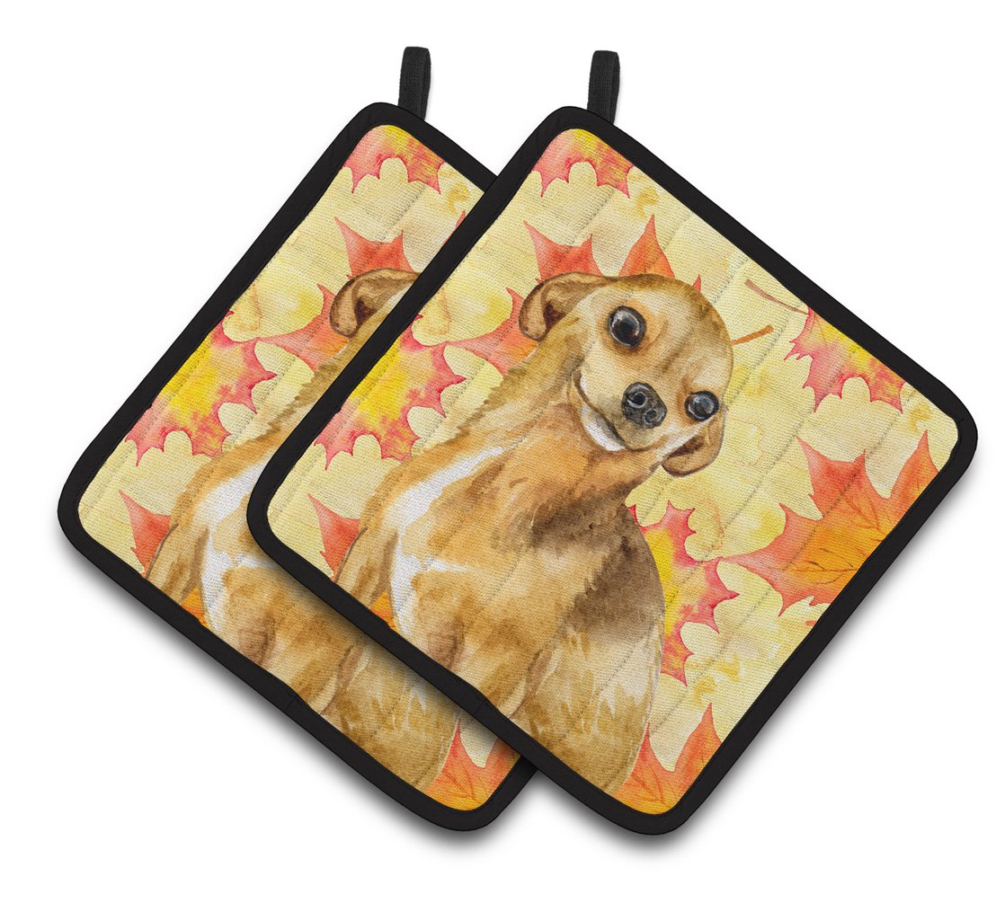 Chihuahua Fall Pair of Pot Holders BB9919PTHD by Caroline's Treasures