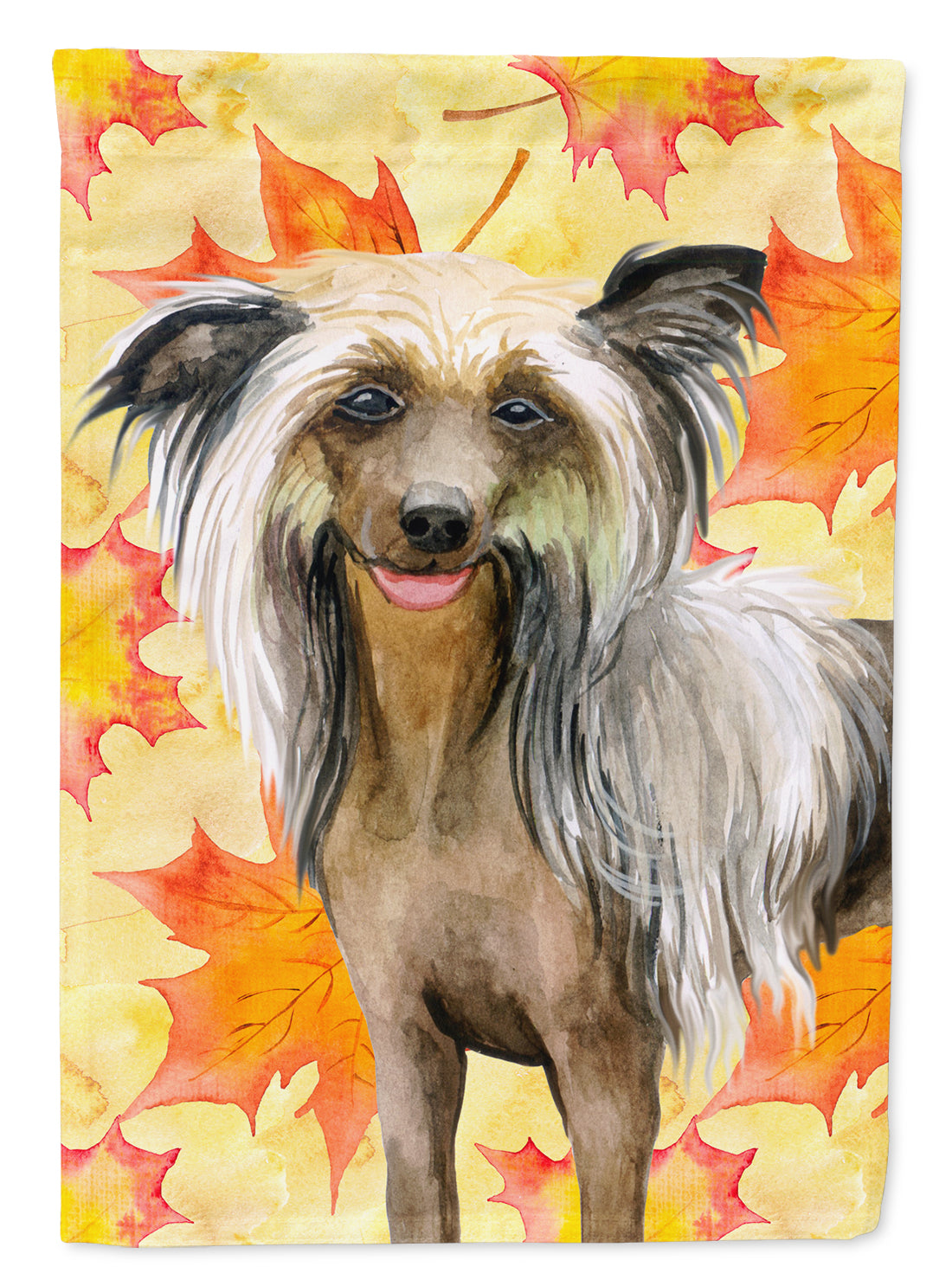 Chinese Crested Fall Flag Canvas House Size BB9920CHF  the-store.com.