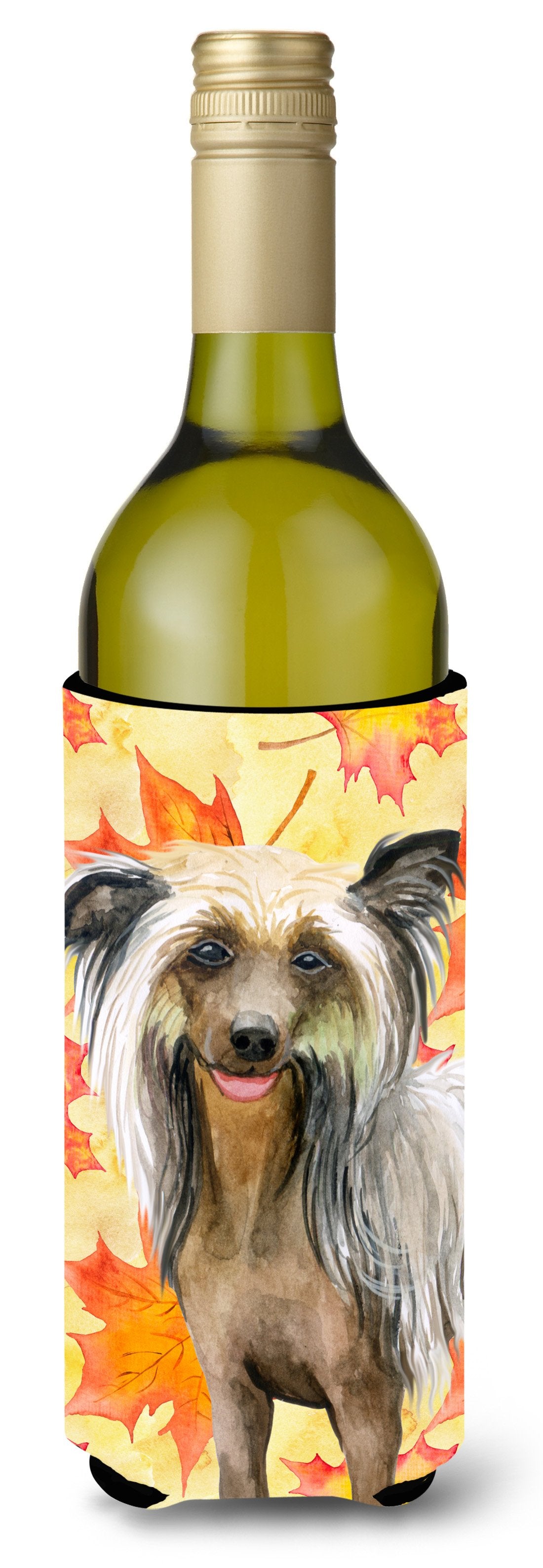 Chinese Crested Fall Wine Bottle Beverge Insulator Hugger BB9920LITERK by Caroline's Treasures