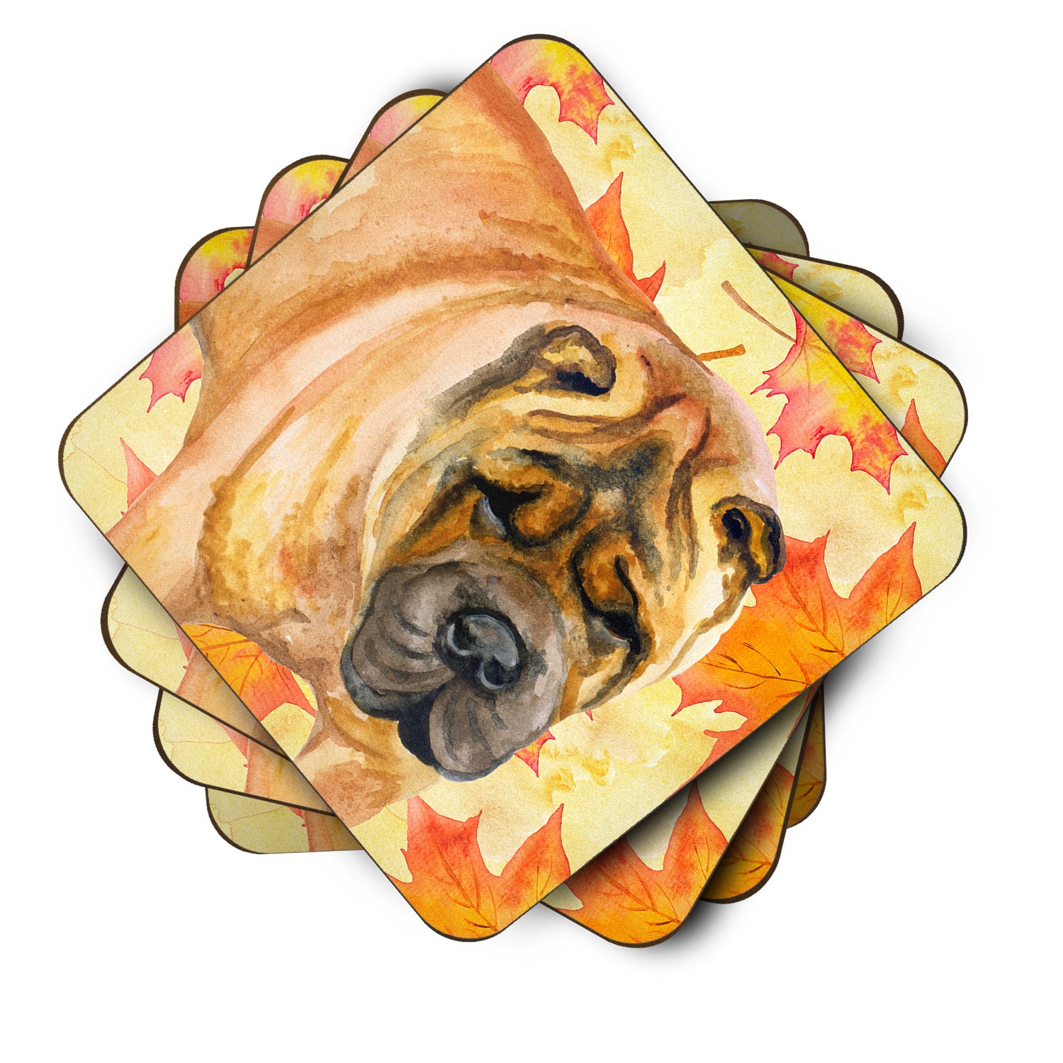 Shar Pei Fall Foam Coaster Set of 4 BB9922FC - the-store.com