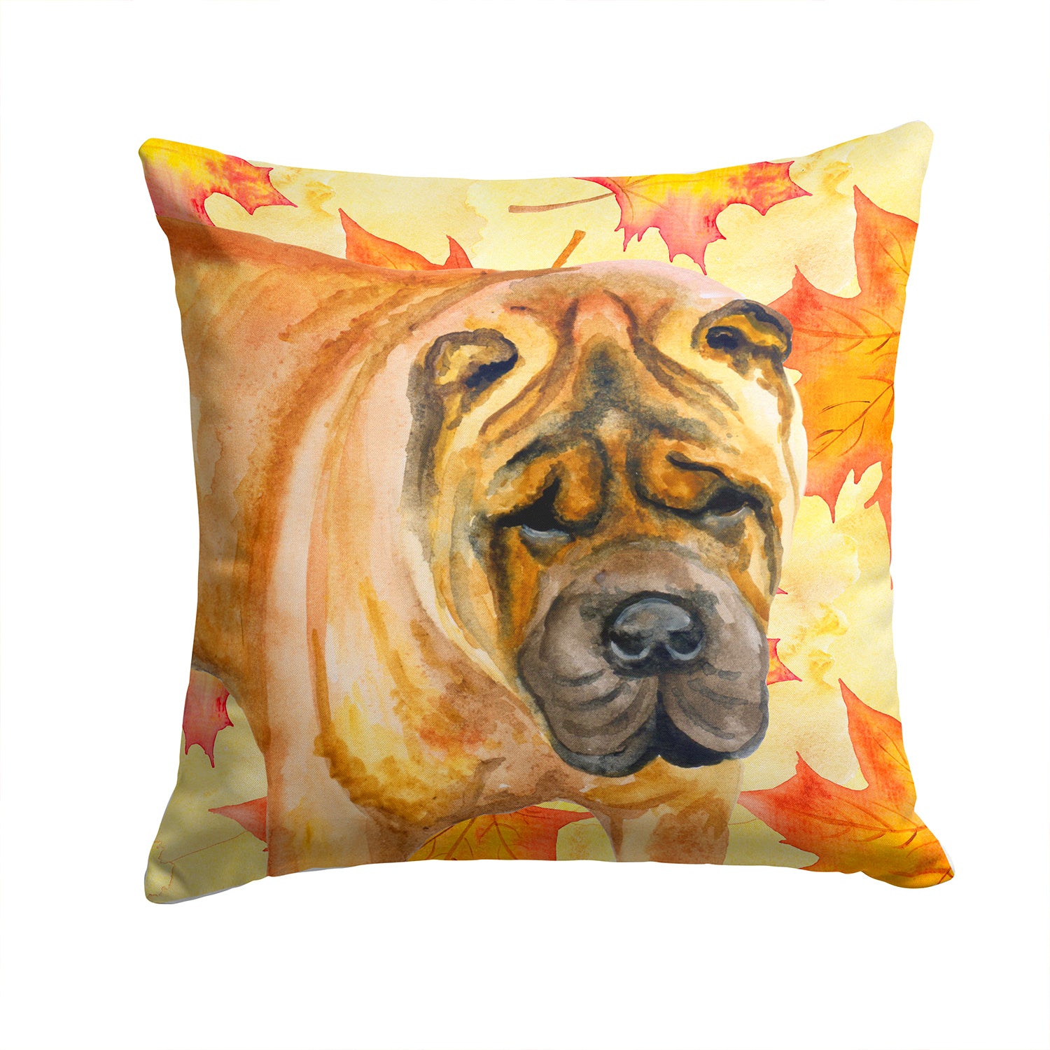 Shar Pei Fall Fabric Decorative Pillow BB9922PW1414 - the-store.com