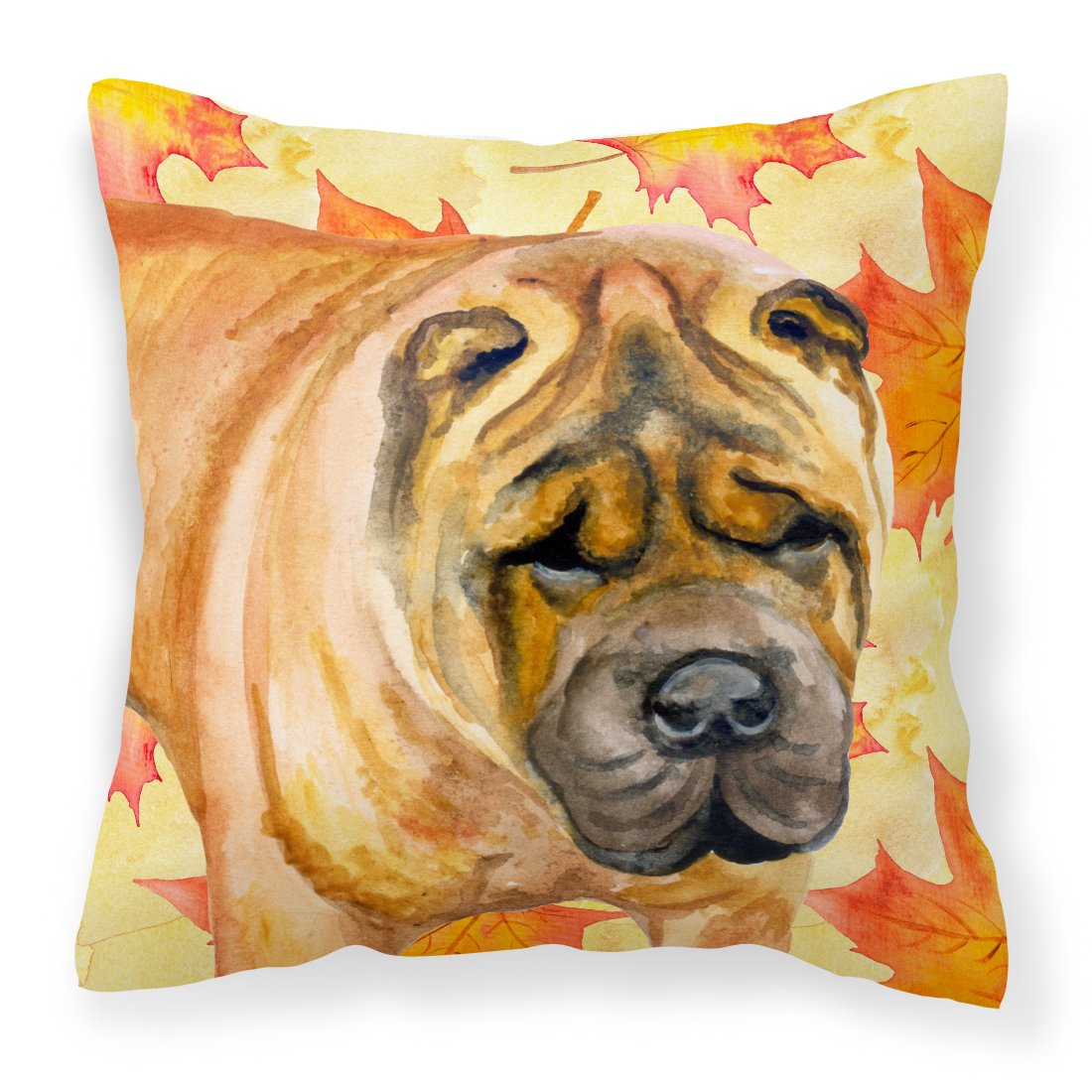 Shar Pei Fall Fabric Decorative Pillow BB9922PW1818 by Caroline&#39;s Treasures