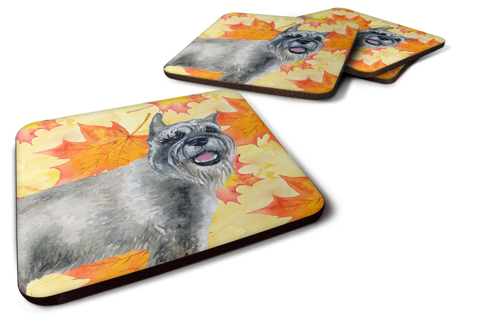 Schnauzer Fall Foam Coaster Set of 4 BB9923FC - the-store.com