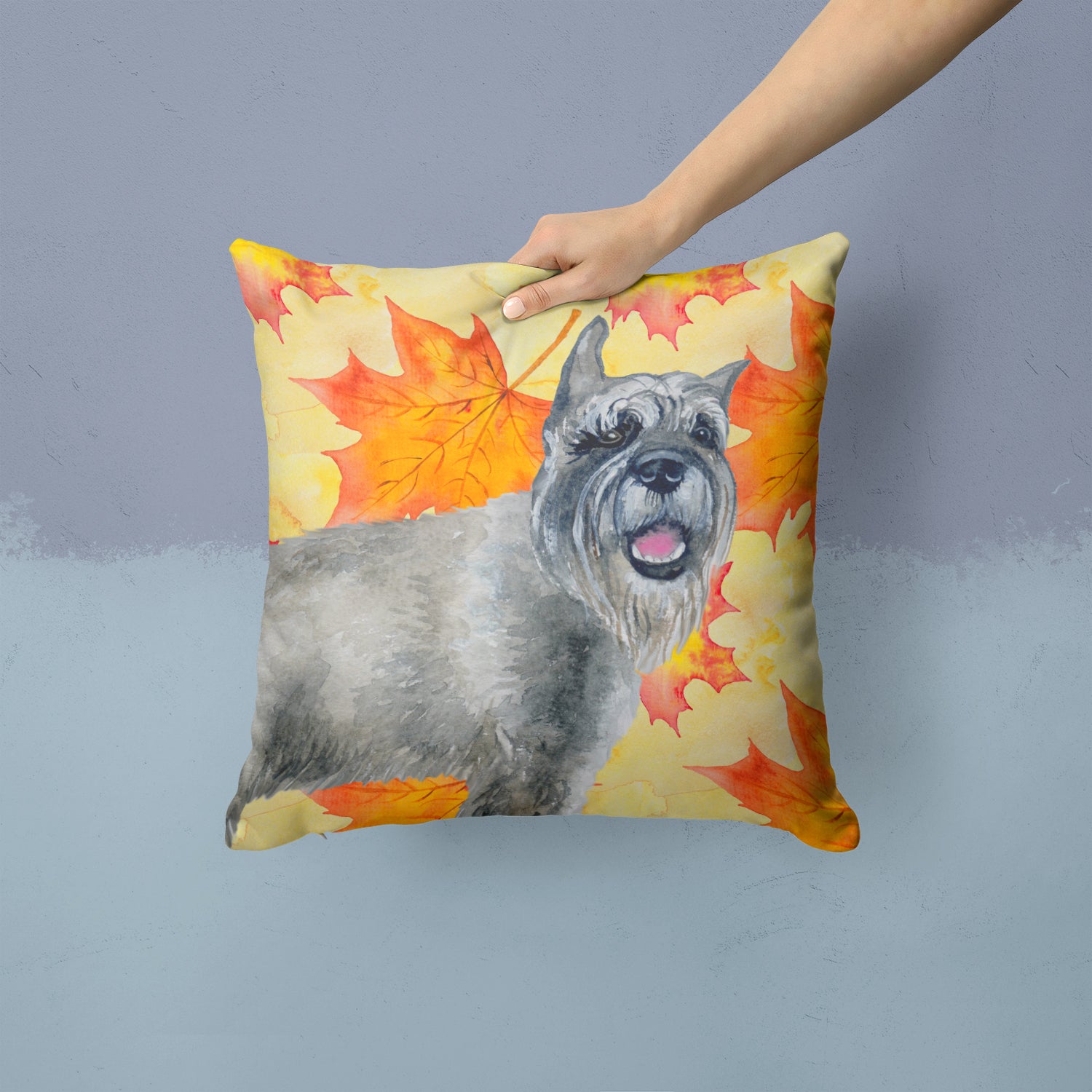 Schnauzer Fall Fabric Decorative Pillow BB9923PW1414 - the-store.com