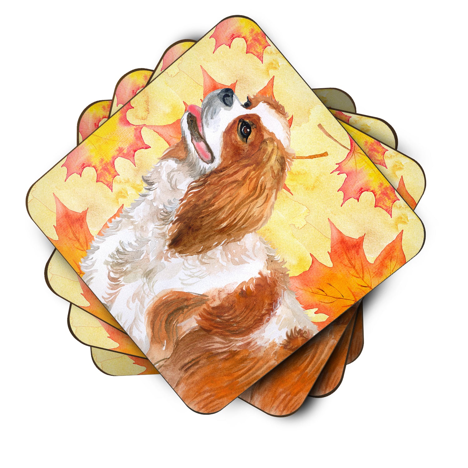 Cavalier Spaniel Fall Foam Coaster Set of 4 BB9924FC - the-store.com