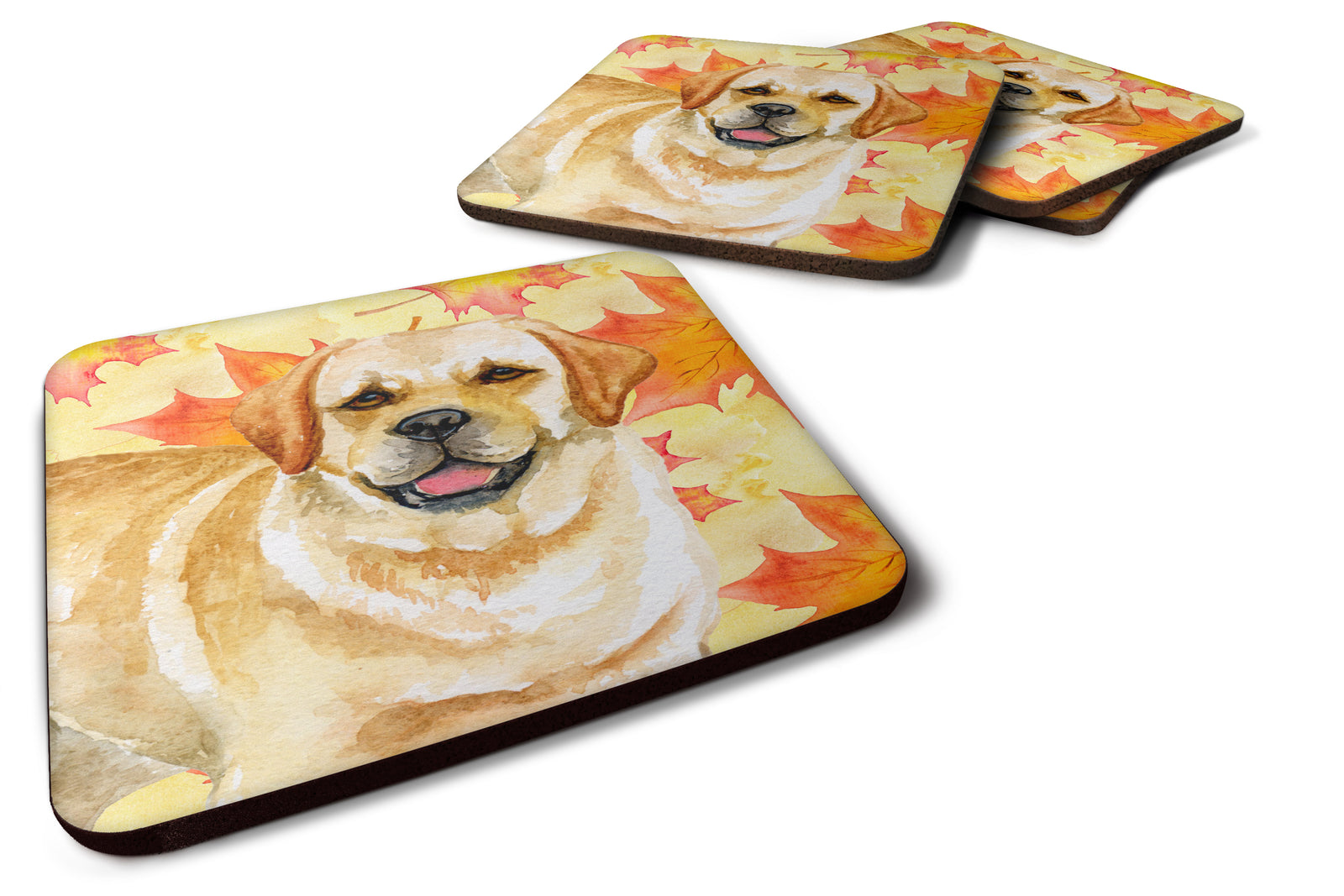 Golden Retriever Fall Foam Coaster Set of 4 BB9925FC - the-store.com