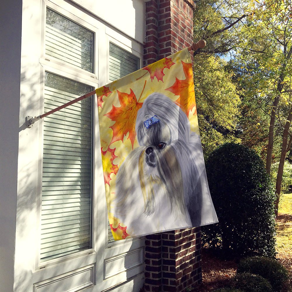 Shih Tzu Fall Flag Canvas House Size  the-store.com.