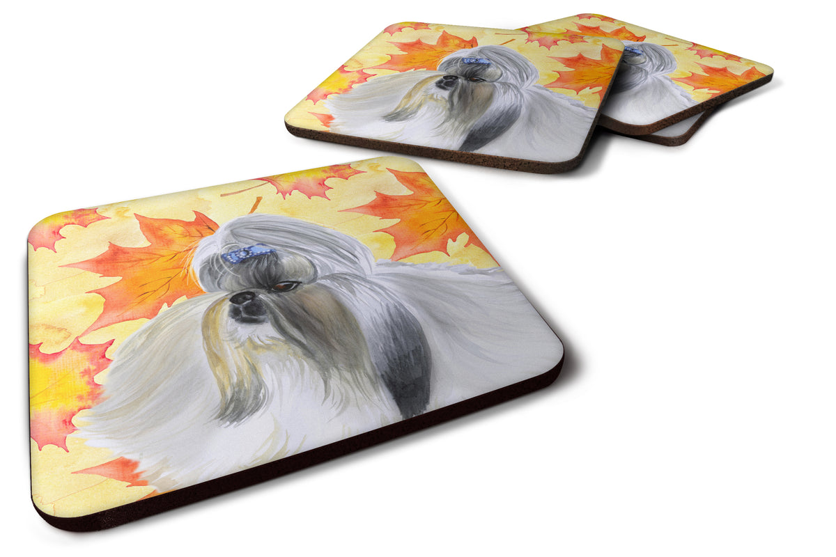 Shih Tzu Fall Foam Coaster Set of 4 BB9927FC - the-store.com