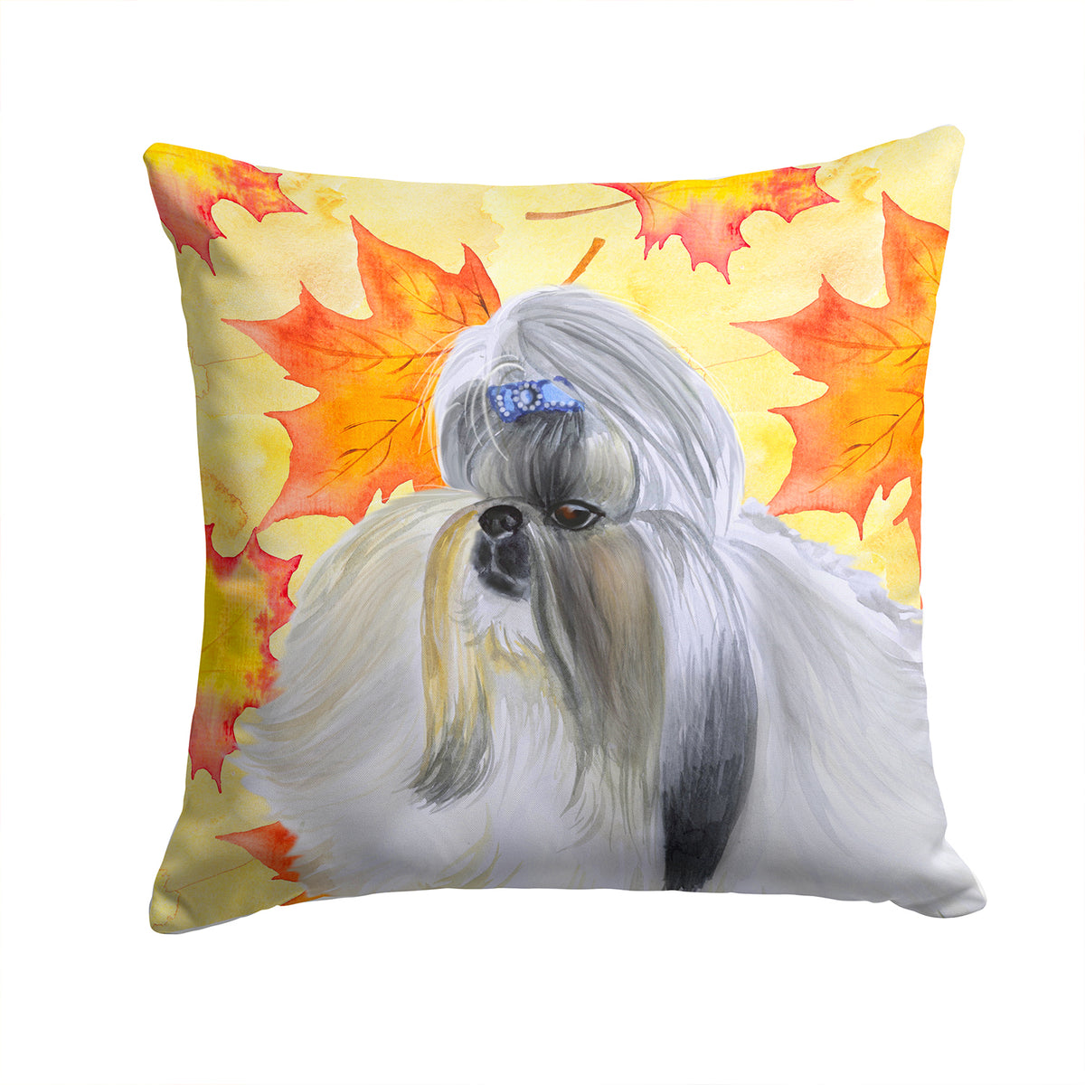 Shih Tzu Fall Fabric Decorative Pillow BB9927PW1414 - the-store.com