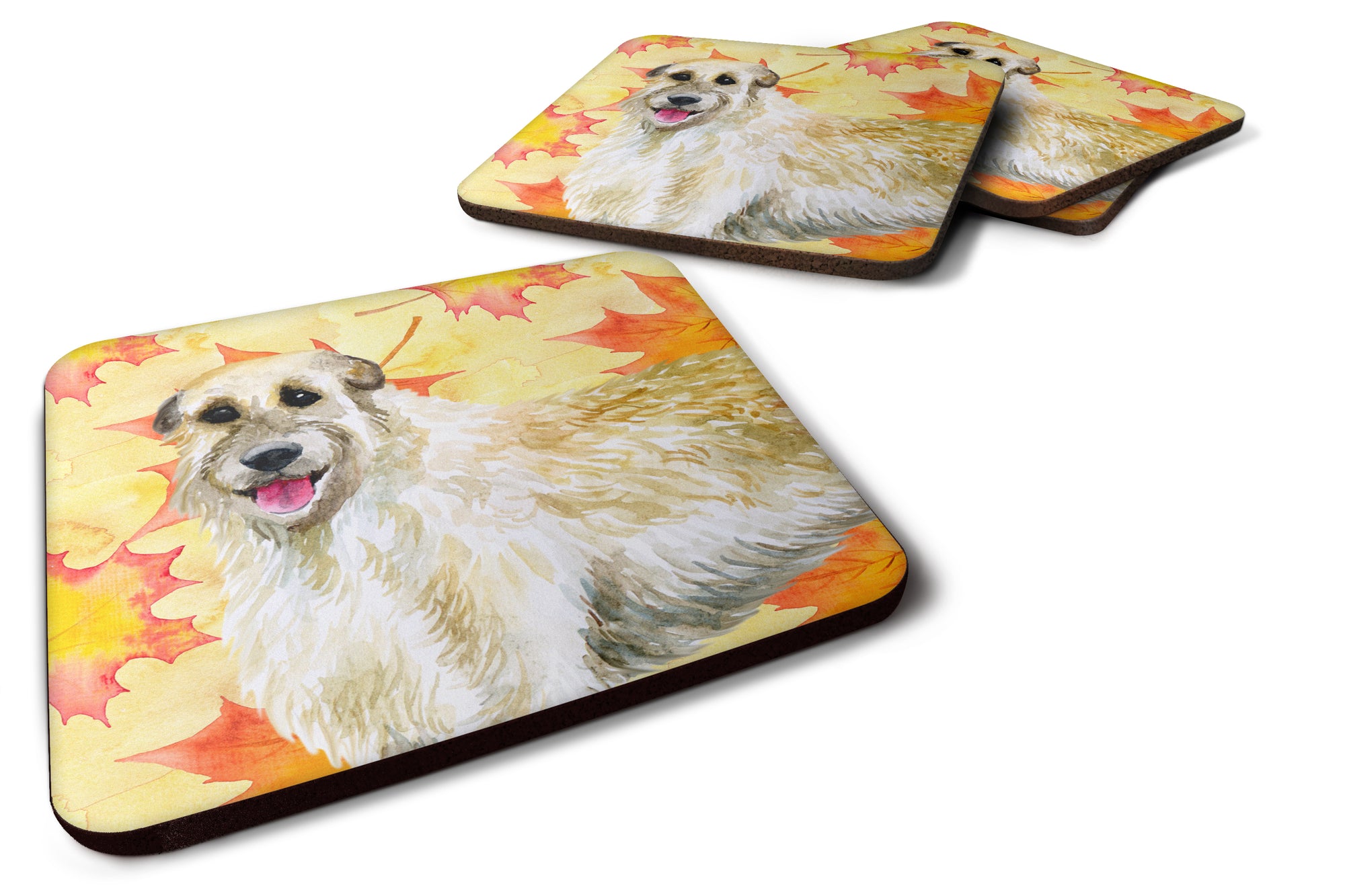 Irish Wolfhound Fall Foam Coaster Set of 4 BB9931FC - the-store.com