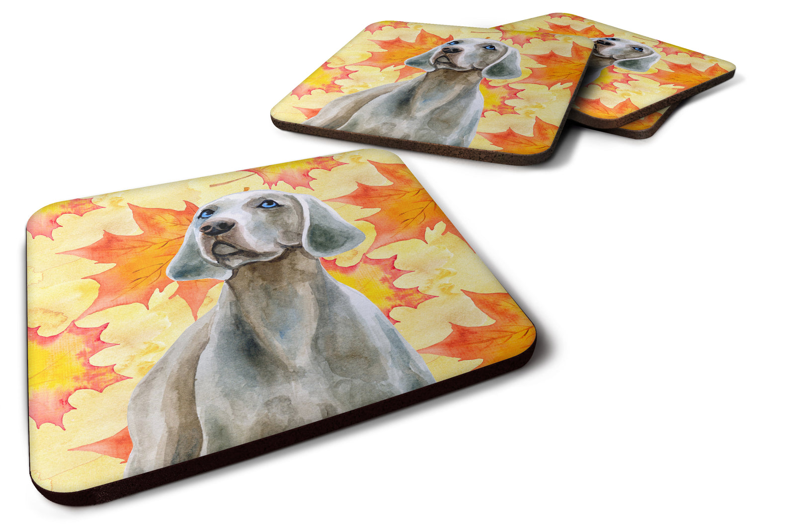 Weimaraner Fall Foam Coaster Set of 4 BB9935FC - the-store.com