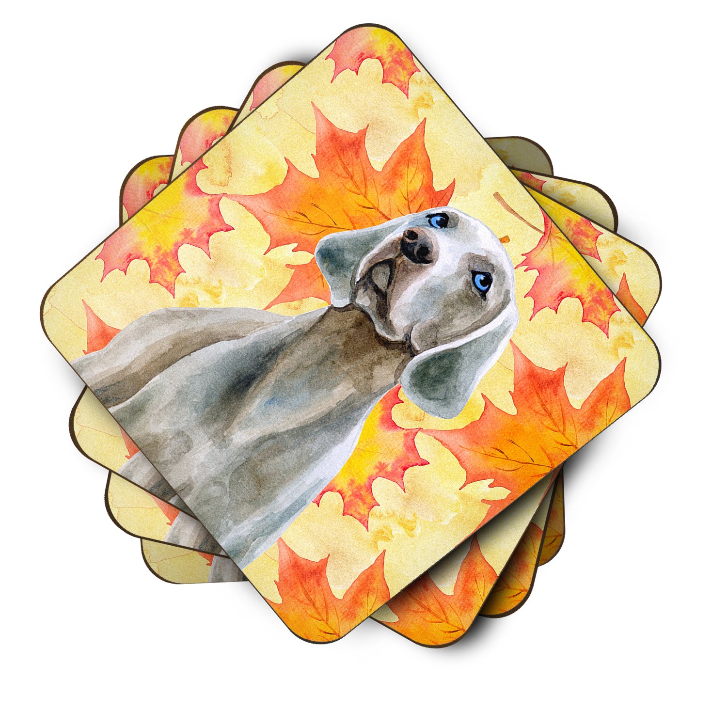 Weimaraner Fall Foam Coaster Set of 4 BB9935FC - the-store.com