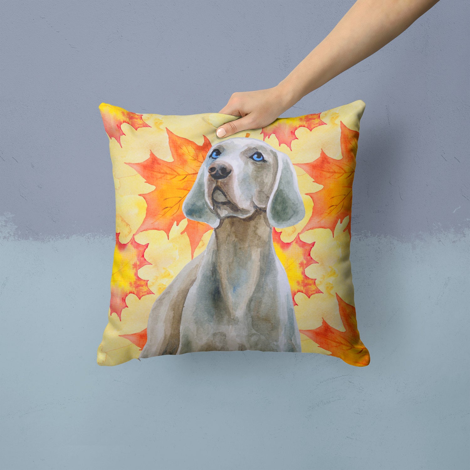 Weimaraner Fall Fabric Decorative Pillow - the-store.com