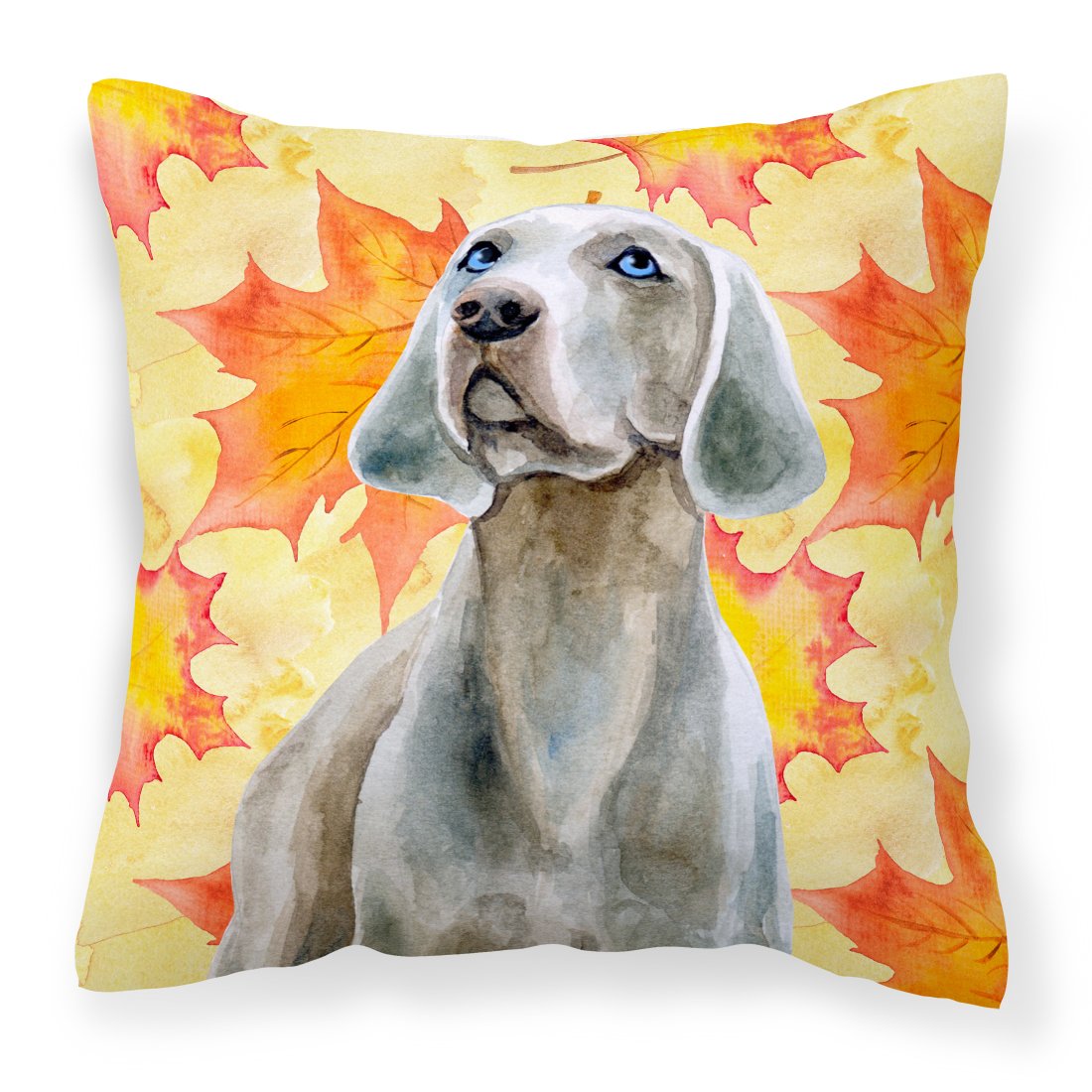 Weimaraner Fall Fabric Decorative Pillow BB9935PW1818 by Caroline's Treasures