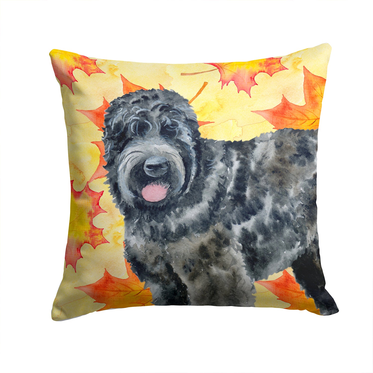 Black Russian Terrier Fall Fabric Decorative Pillow BB9938PW1414 - the-store.com