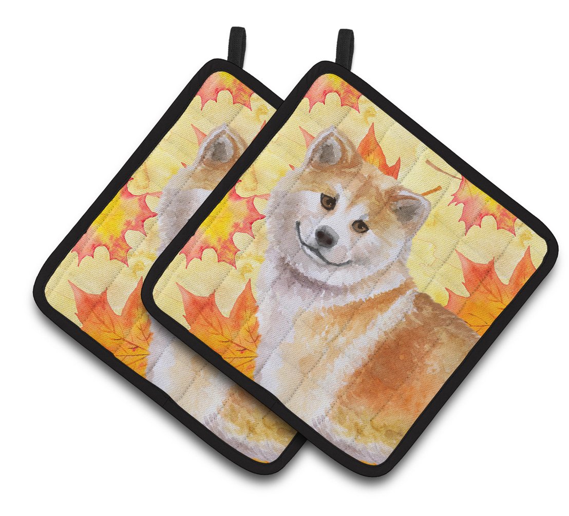 Shiba Inu Fall Pair of Pot Holders BB9939PTHD by Caroline's Treasures