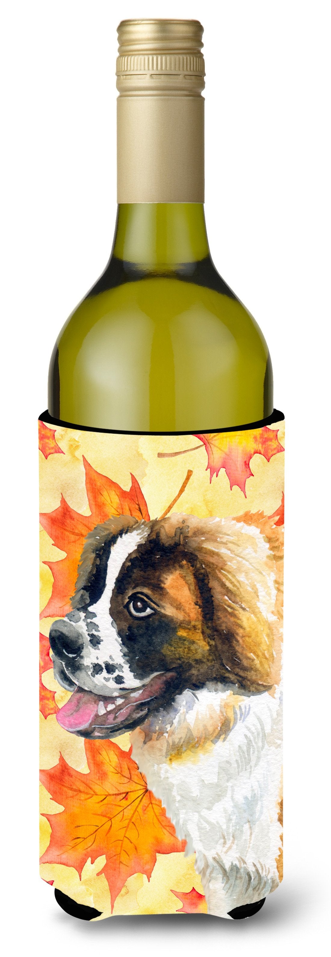 Saint Bernard Fall Wine Bottle Beverge Insulator Hugger BB9940LITERK by Caroline's Treasures