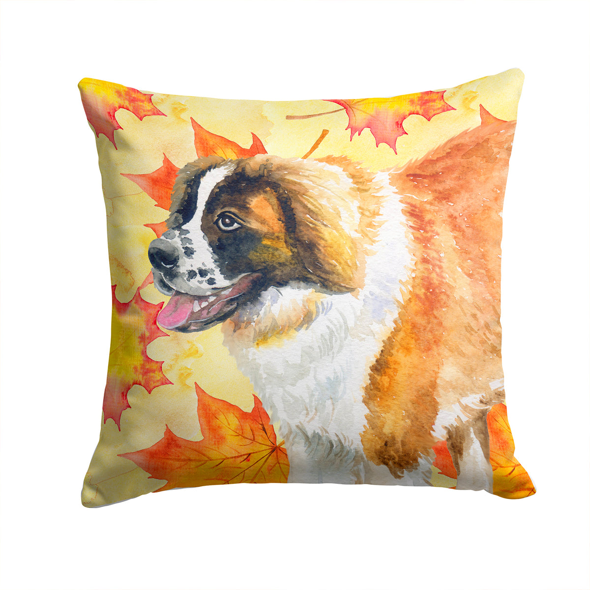 Saint Bernard Fall Fabric Decorative Pillow BB9940PW1414 - the-store.com