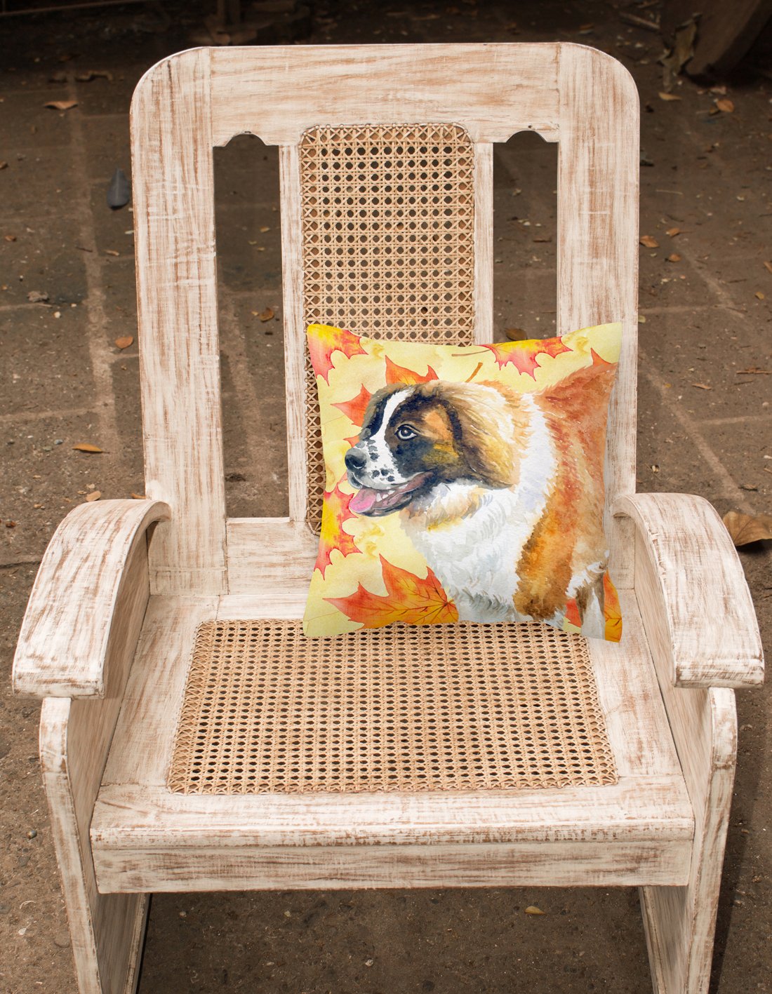 Saint Bernard Fall Fabric Decorative Pillow BB9940PW1818 by Caroline's Treasures