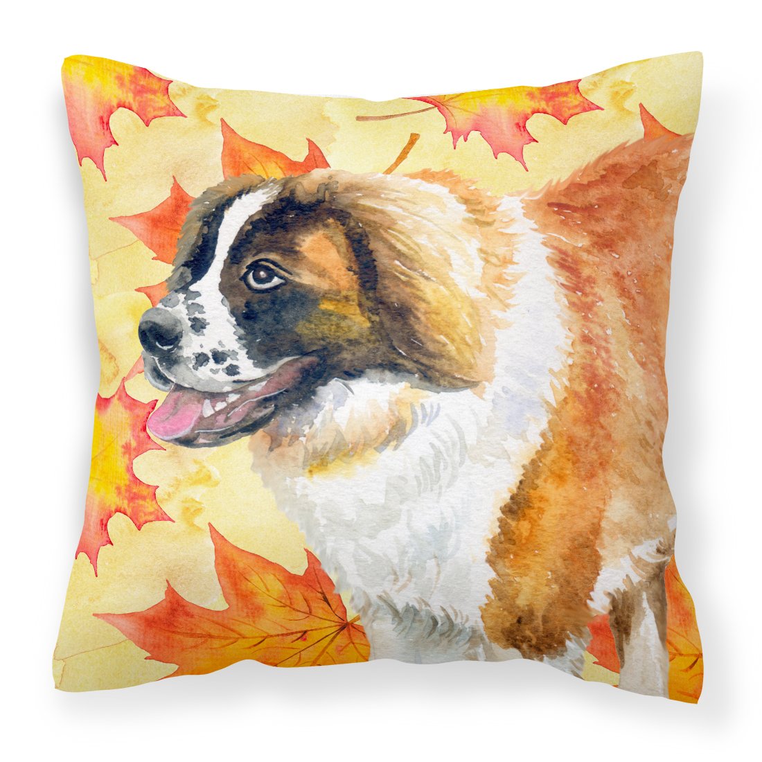 Saint Bernard Fall Fabric Decorative Pillow BB9940PW1818 by Caroline's Treasures