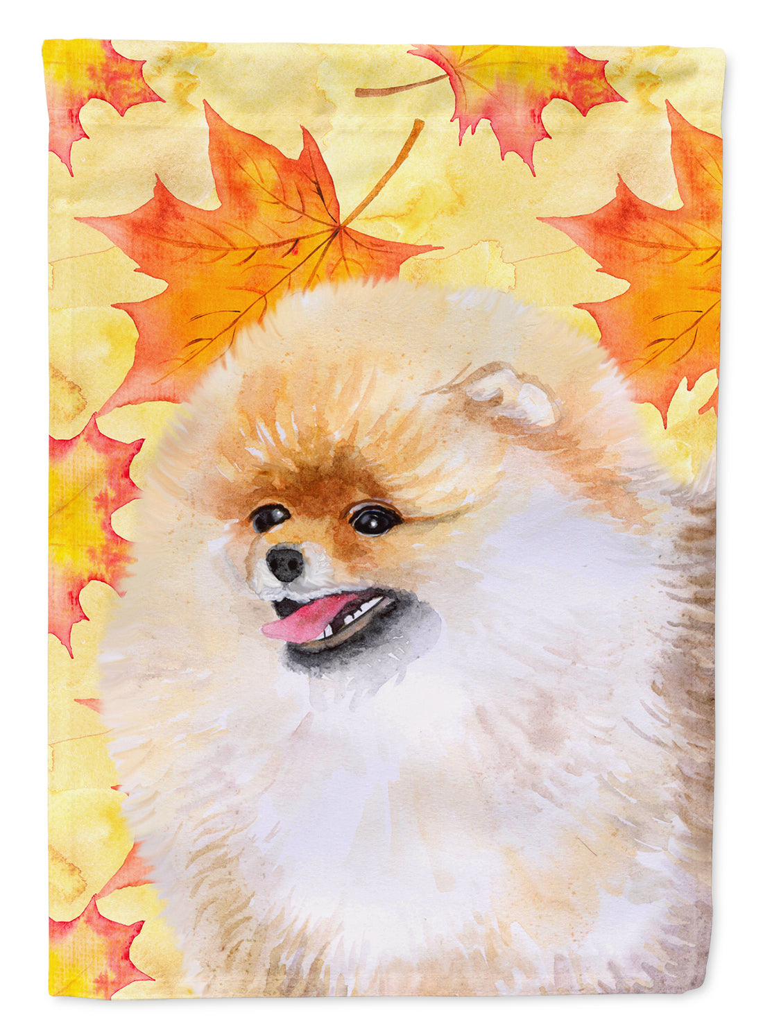 Pomeranian Fall Flag Canvas House Size BB9943CHF  the-store.com.